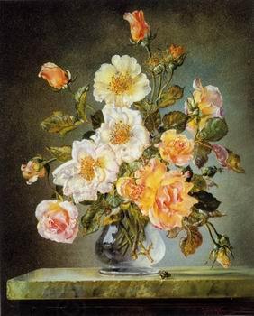 unknow artist Floral, beautiful classical still life of flowers.135 oil painting picture